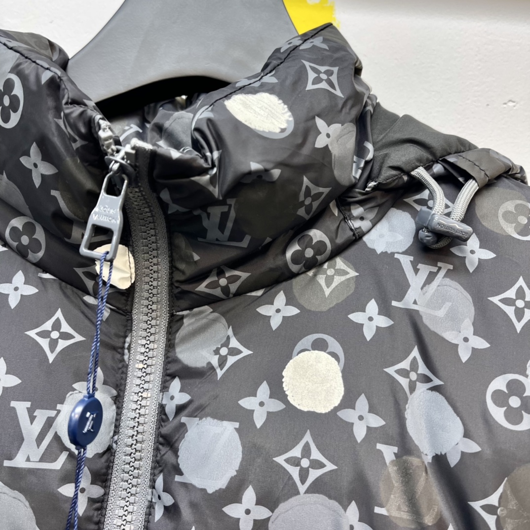 LV-Hand painted polka dot down coat