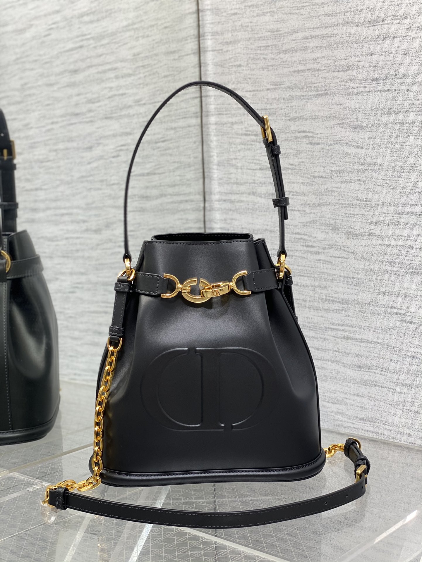 DIOR-Black calfskin C'est Dior bag