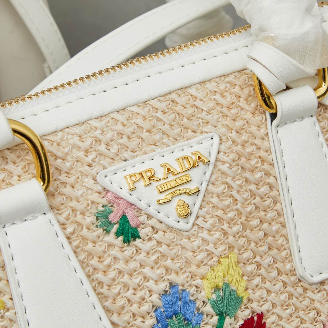 Prada stunning straw bag