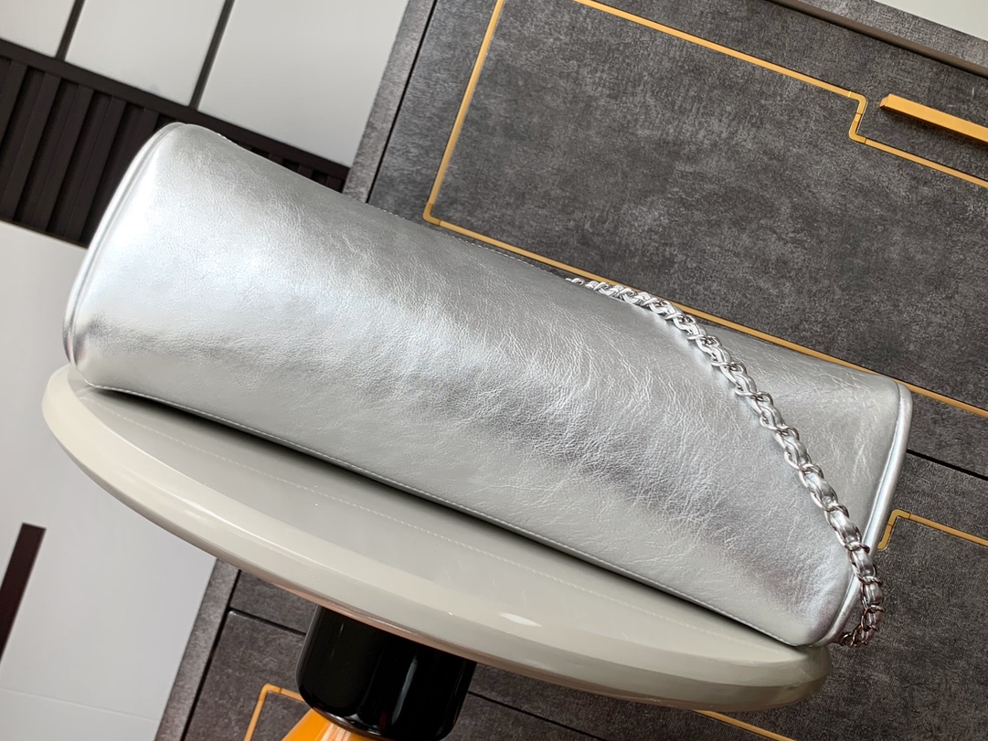 Crystal silver large size no diamond line design bag