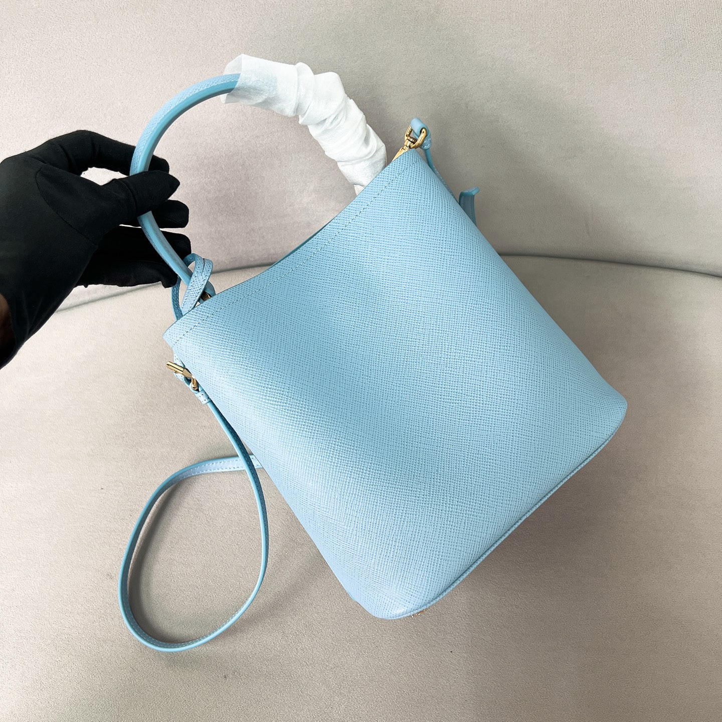 Prada 1BA212 Panier Saffiano Leather Bucket Bag