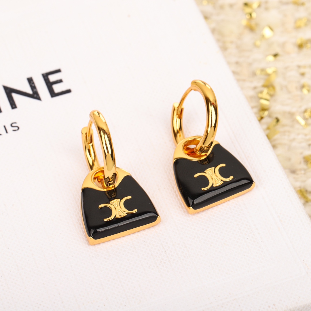 C Black bag earrings