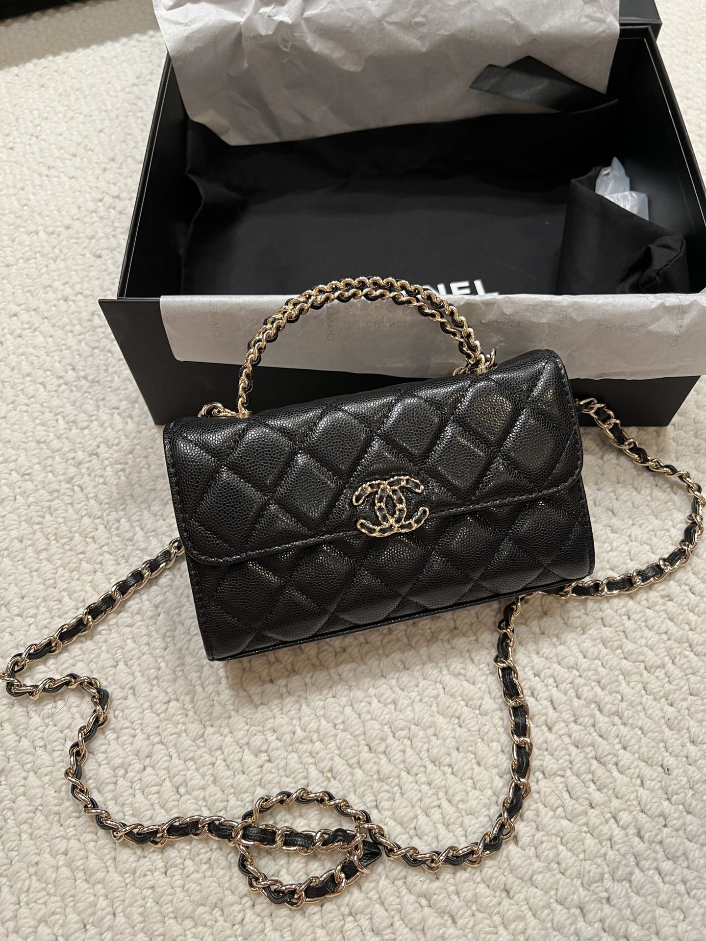 Chanel-kelly hardware cowhide