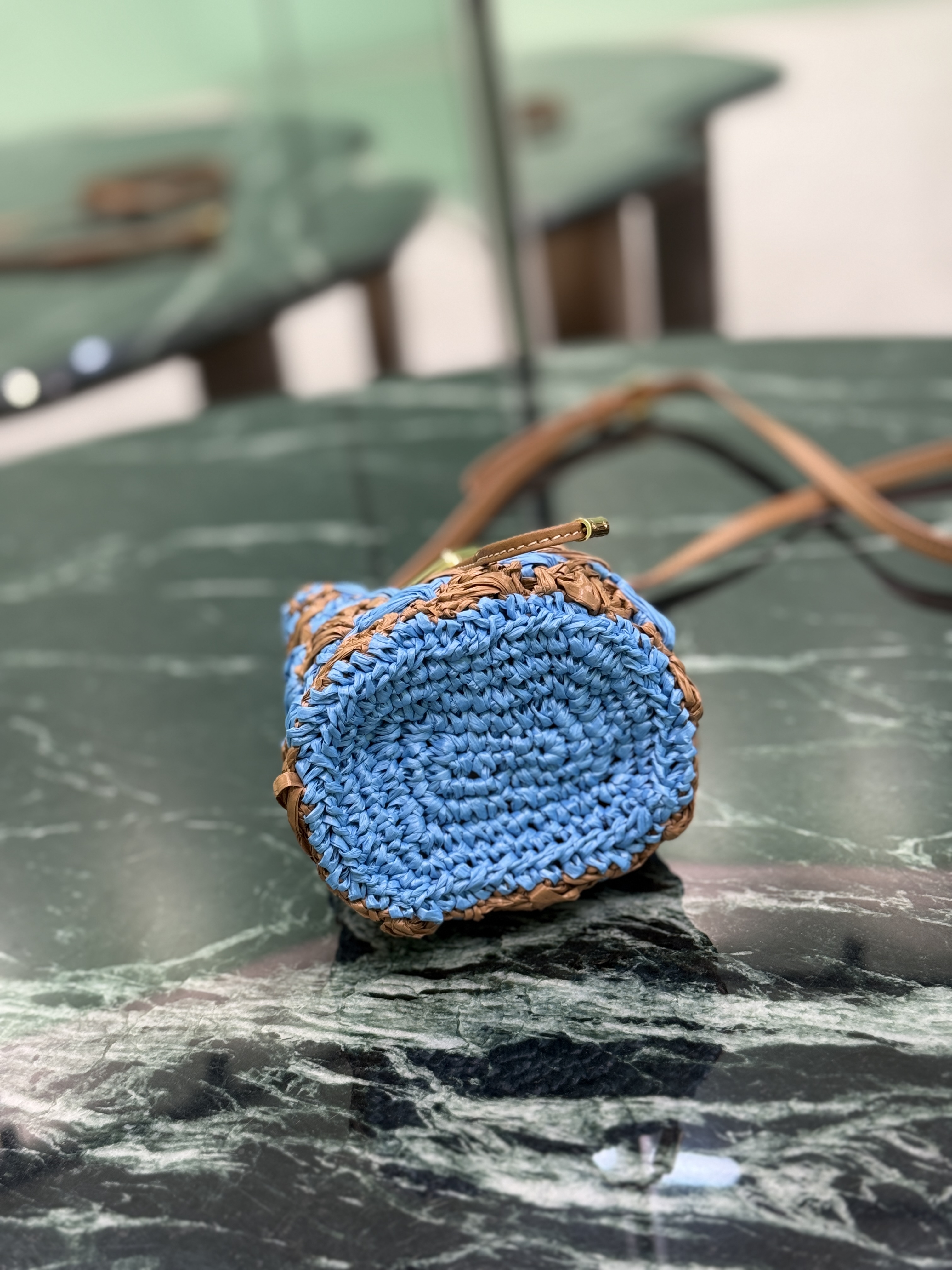 Prada Woven Mini Bucket Bag