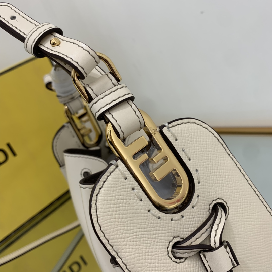 FENDI-White FF Fabric Mini Bag