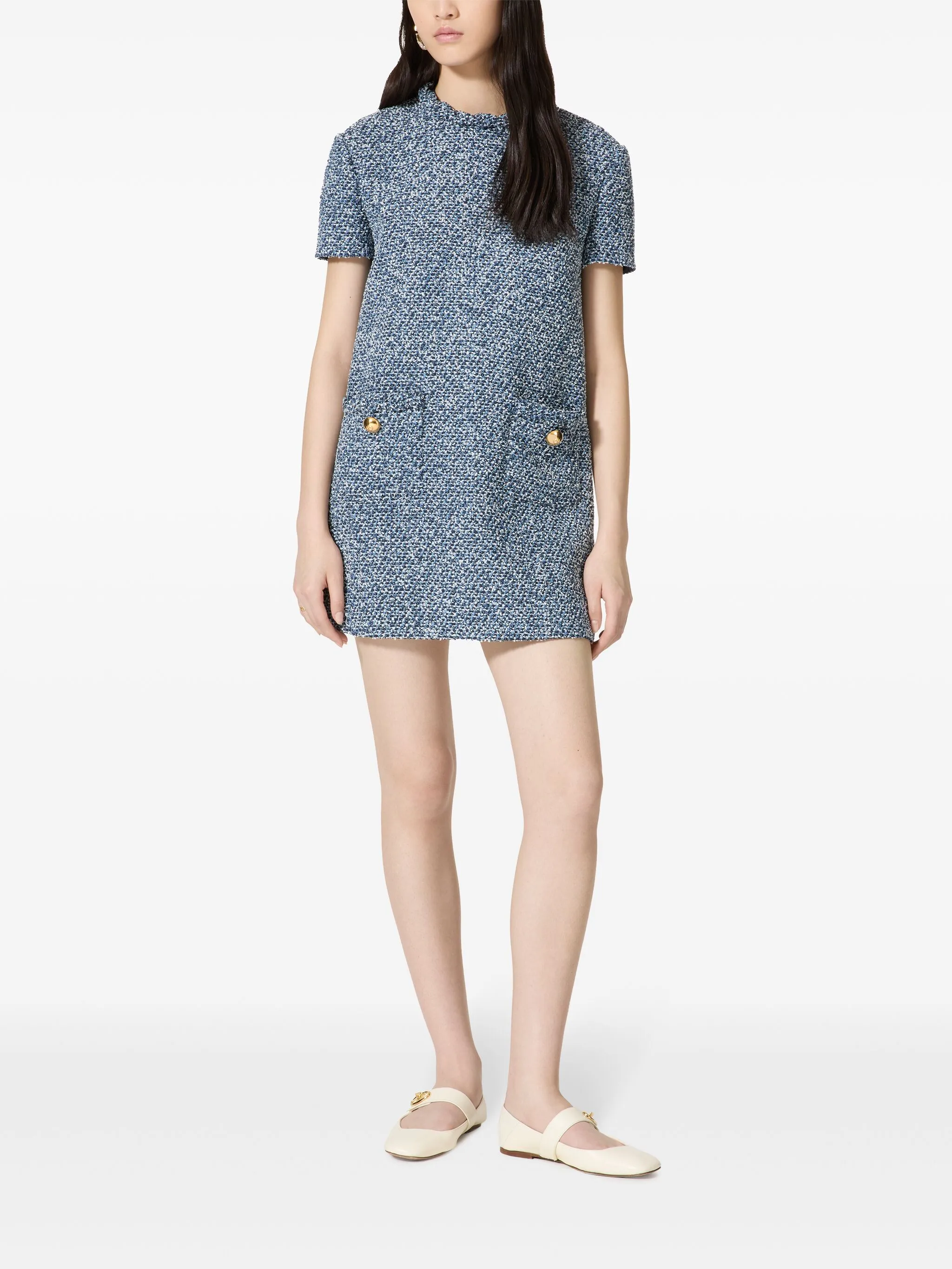 Valentino Garavani Short-sleeved tweed mini dress
