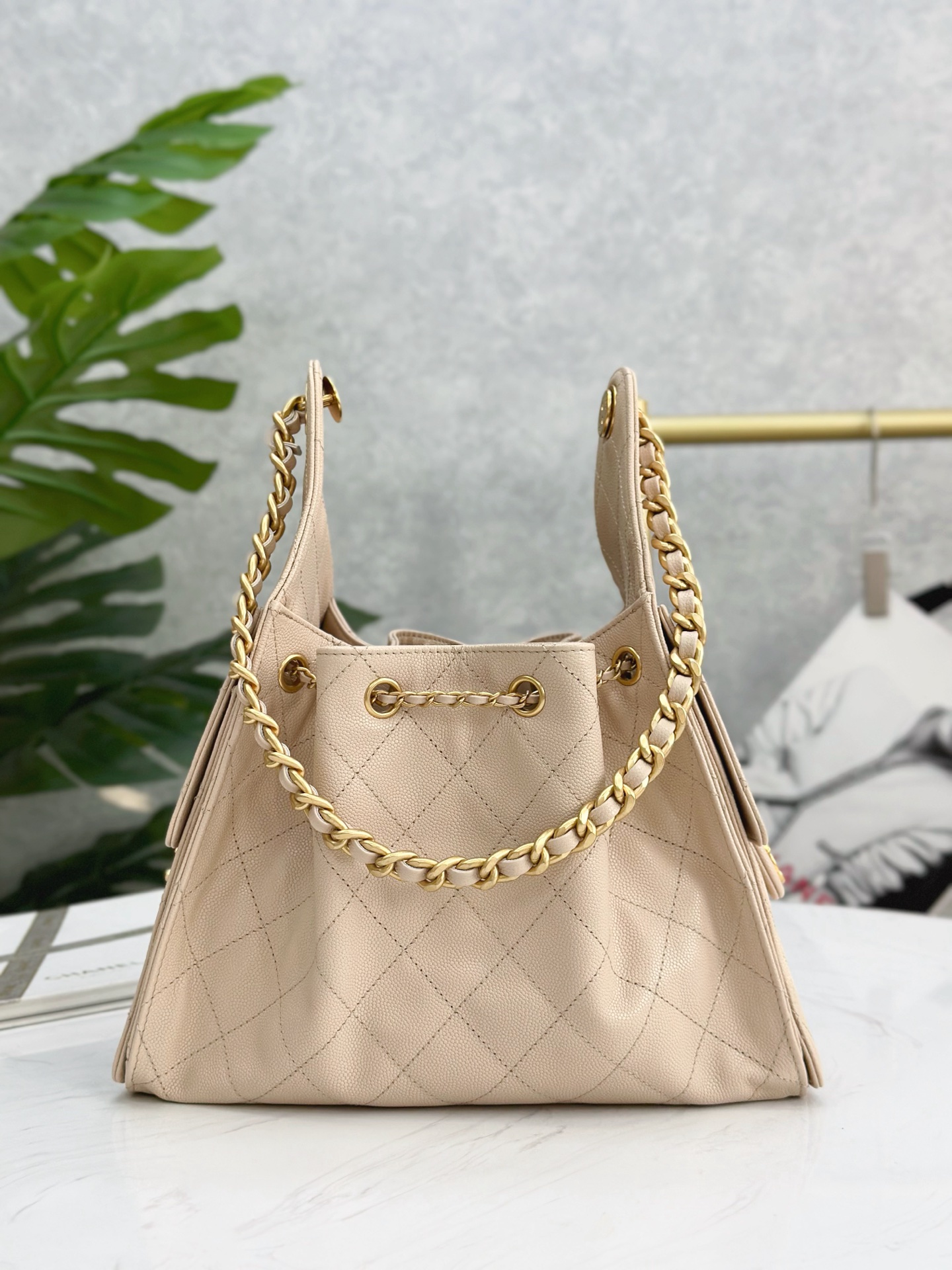 Chanel 25C New Quilted Leather Hobo Bag