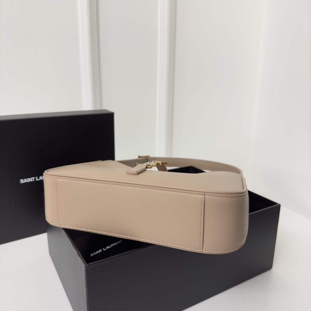 YSL-LE 5 À 7 in smooth leather-GREYISH BROWN