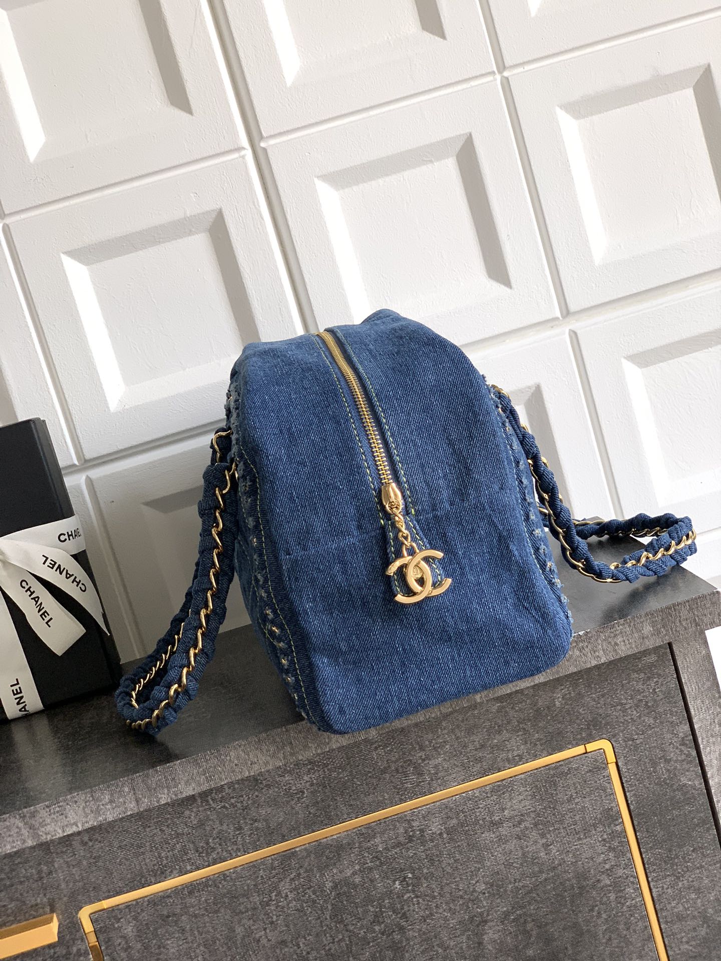 CHANEL Denim Bowling Bag