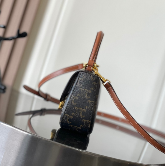 CELINE TEEN CELINE LOLA IN Triomphe Canvas and Calfskin