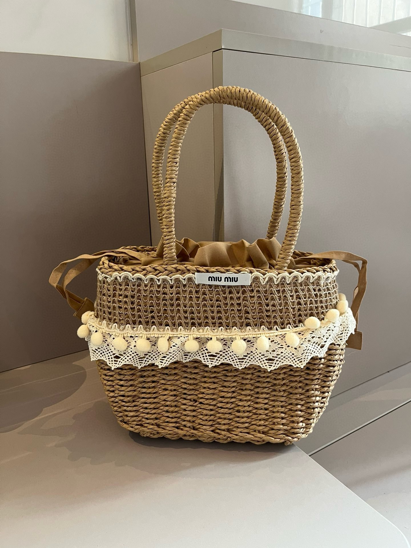 Miu Miu-straw woven bag