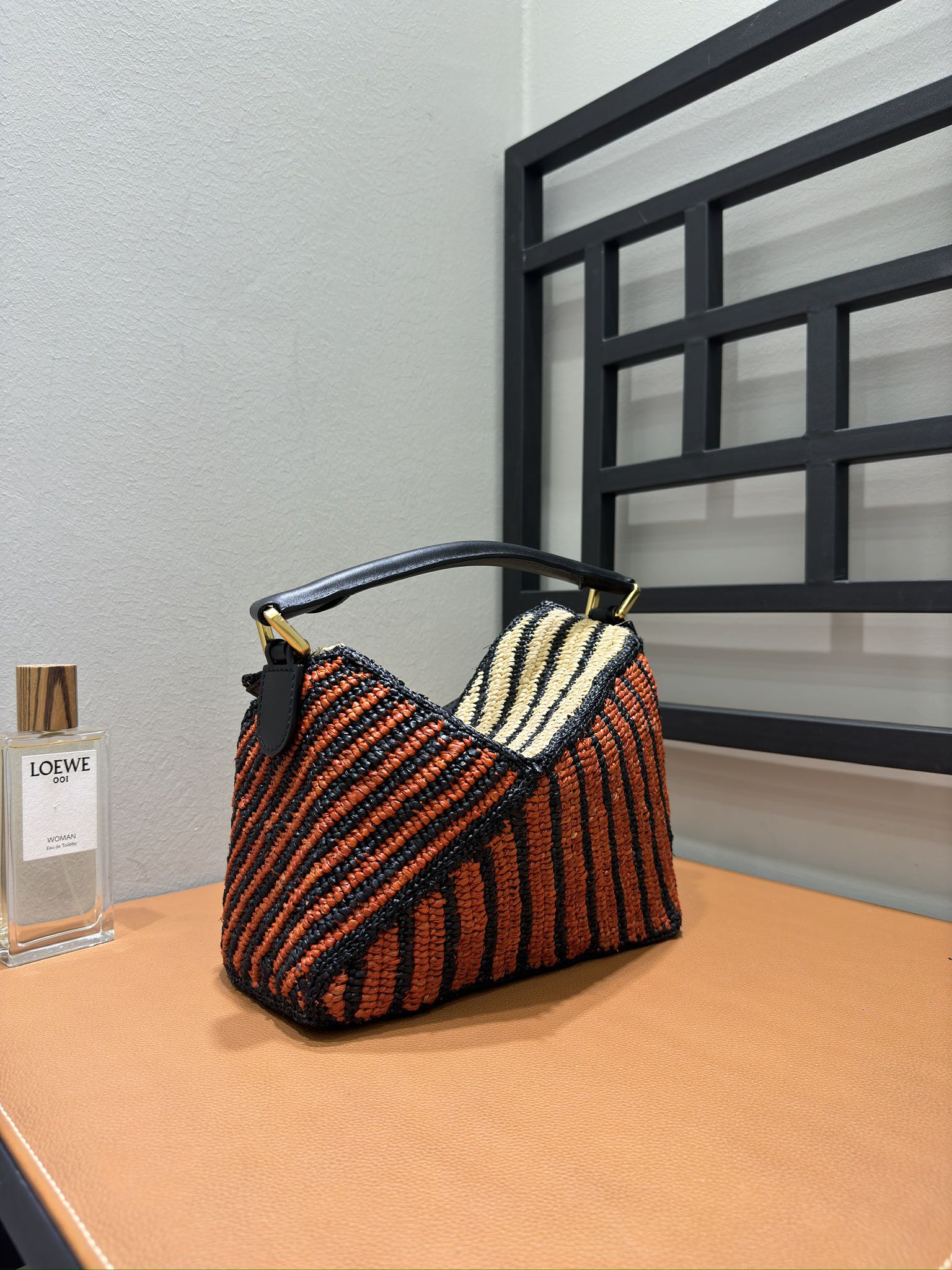 LOEWE Puzzle Raffia Bag – Honey Gold