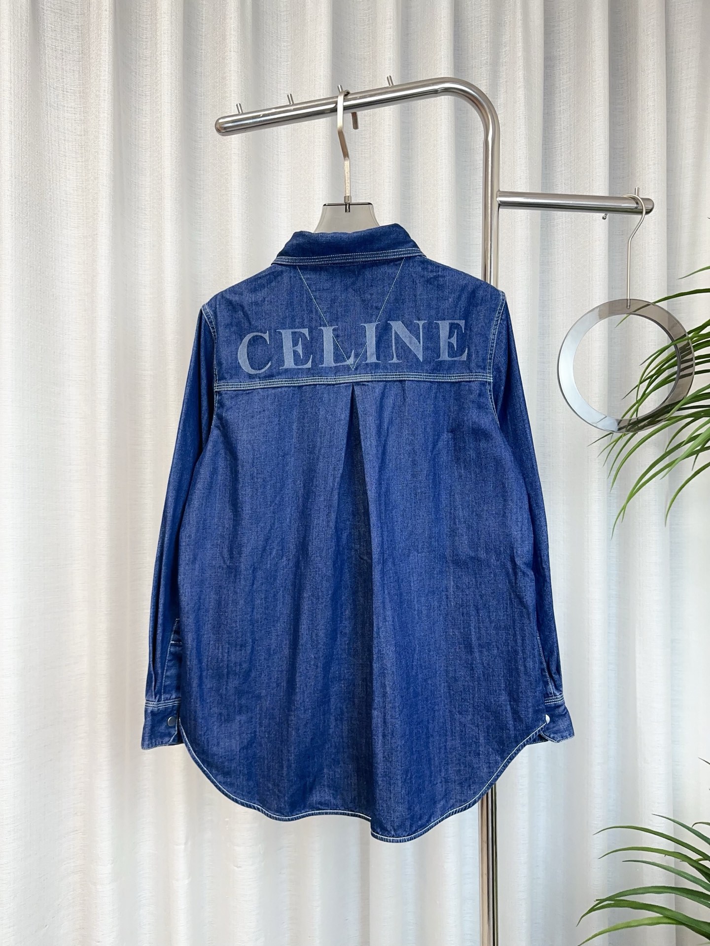 CELINE Denim Embroidered Shirt