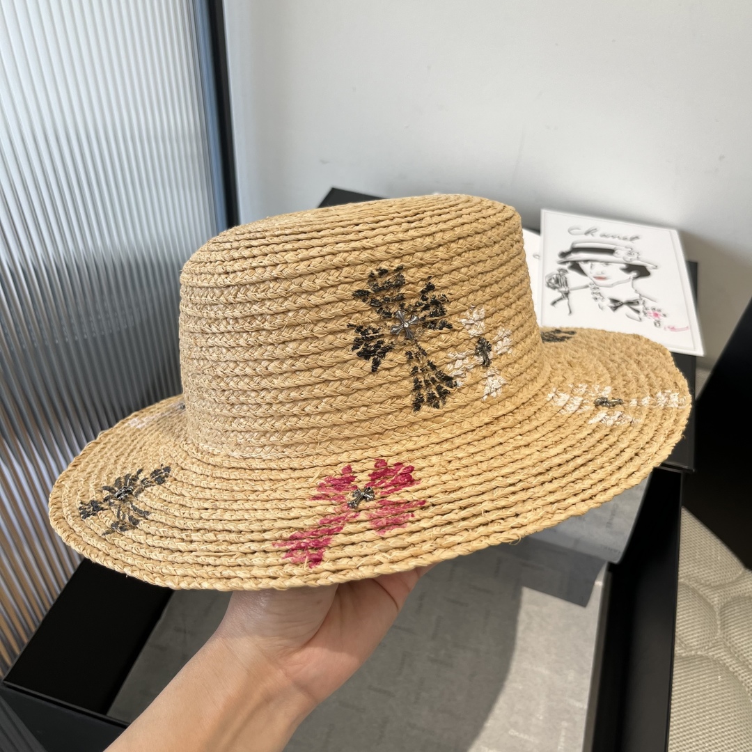 Chrome Hearts-Raffia Straw Sun Hat