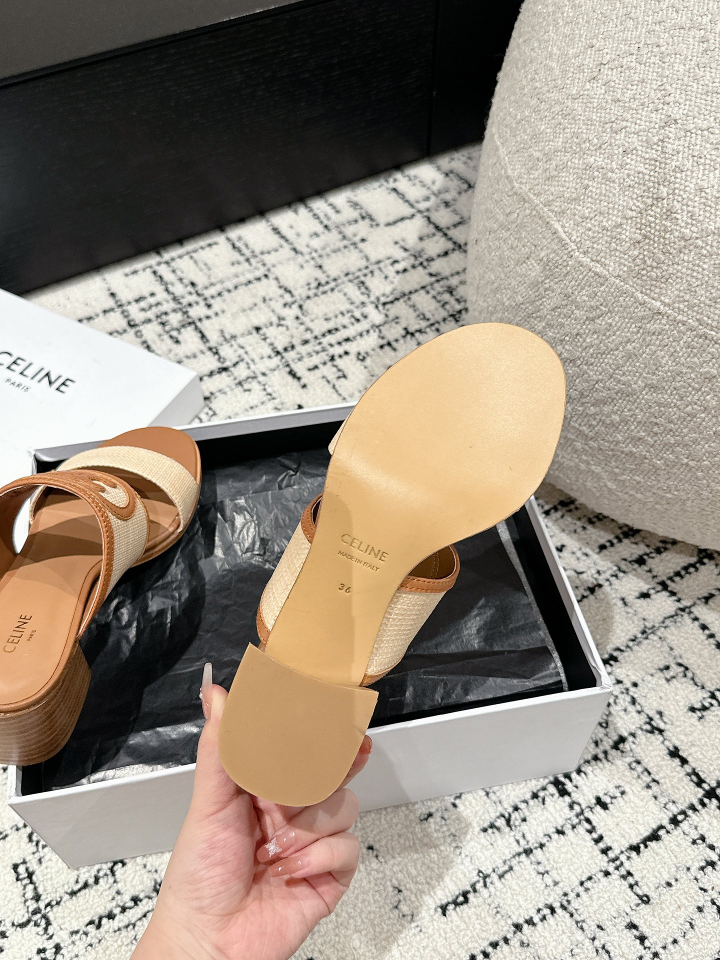 CELINE Flat Logo Slide Sanda