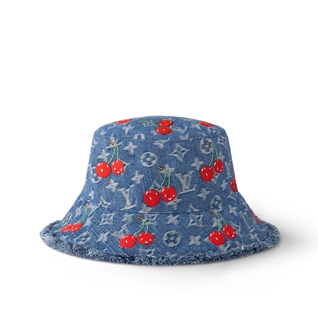 New LV x TM Denim Cerise Bucket Hat M5032S