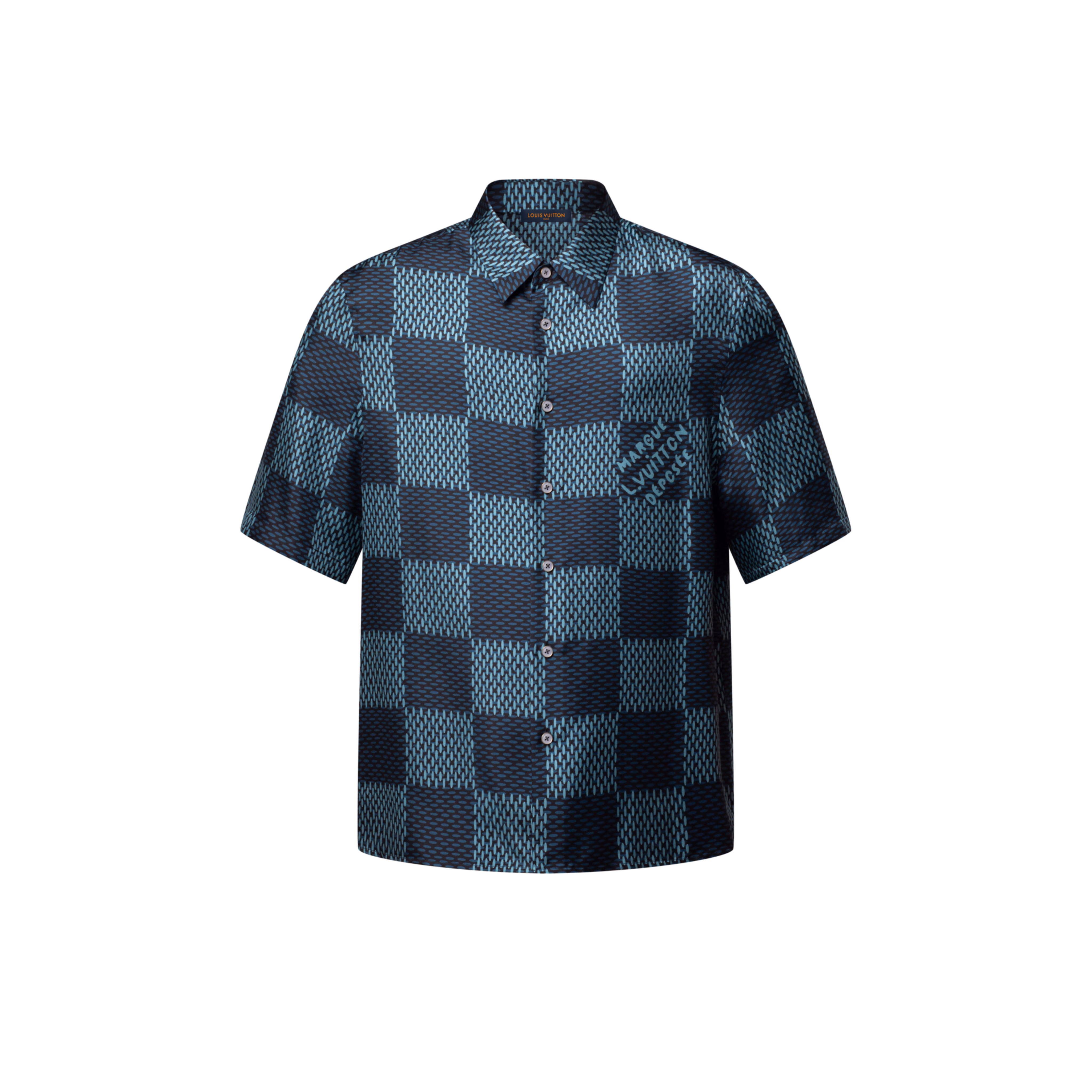 LV Damier Short-Sleeved Silk T Shirt