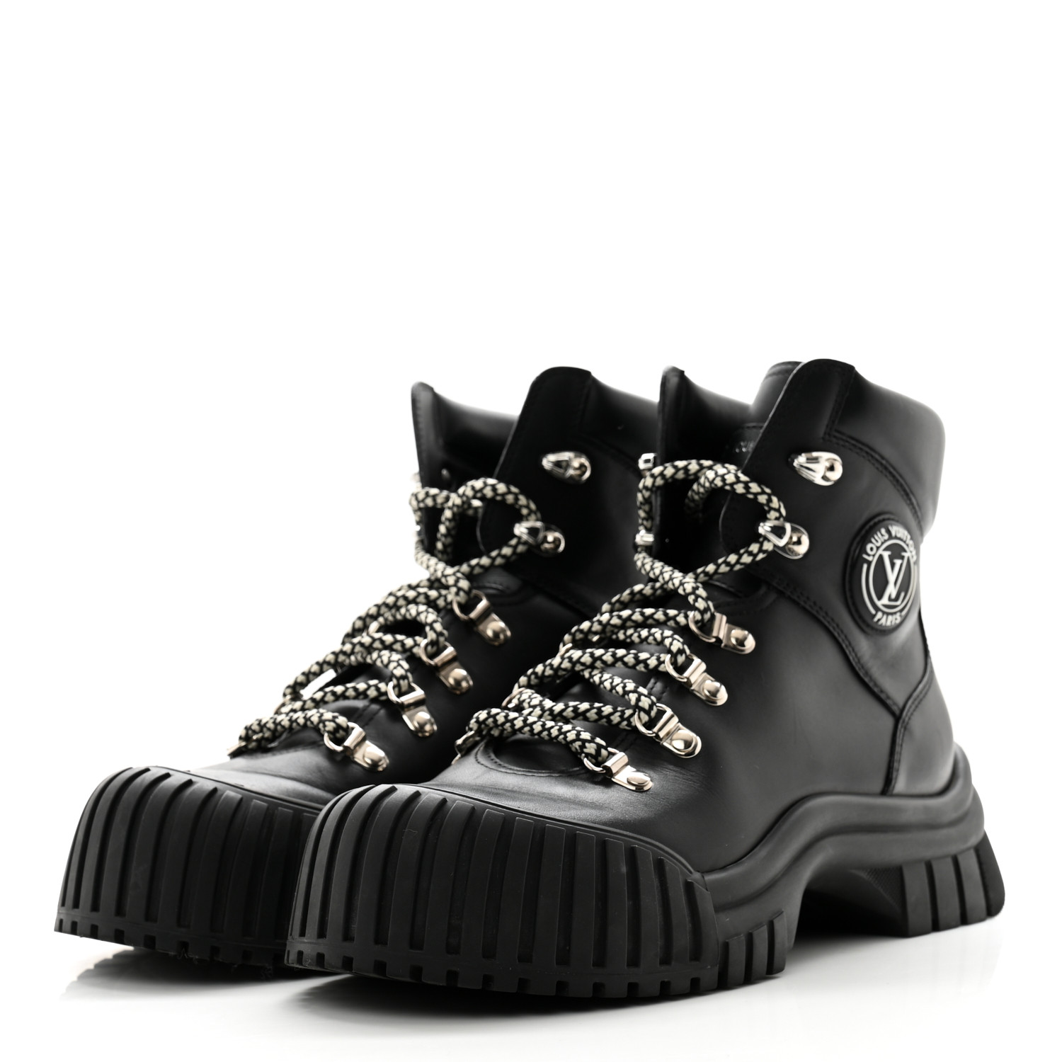 Louis Vuitton Calfskin Patent Monogram Ruby Flat Ranger Boots