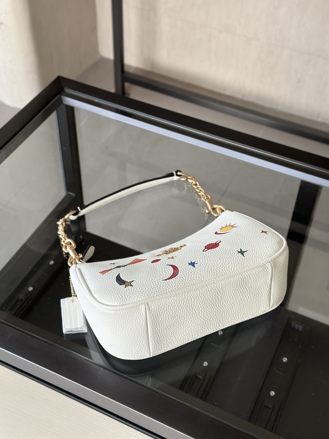 Coach White Starry Sky Shoulder Bag
