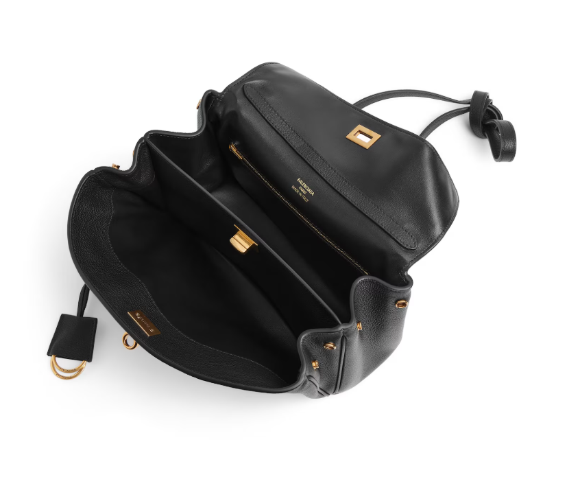 BALENCIAGA Rodeo Handbag Small Grained Calfskin in Black