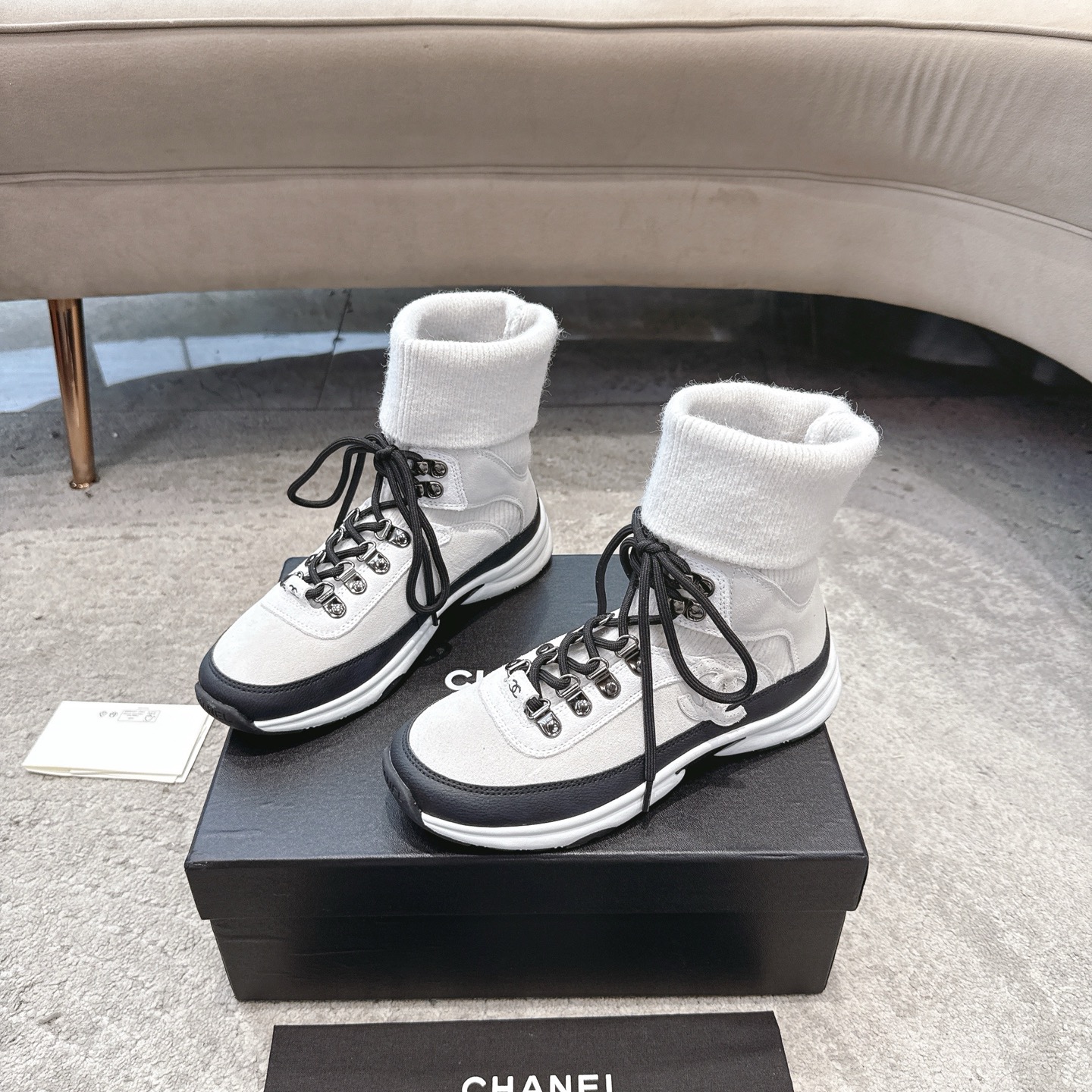 Chanel Colorway Knit Sock Sneakers
