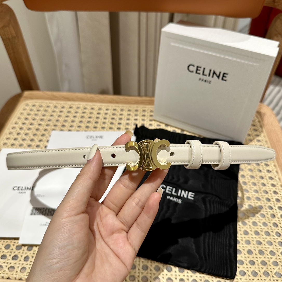 Celine Triomphe Belt in Taurillon Leather