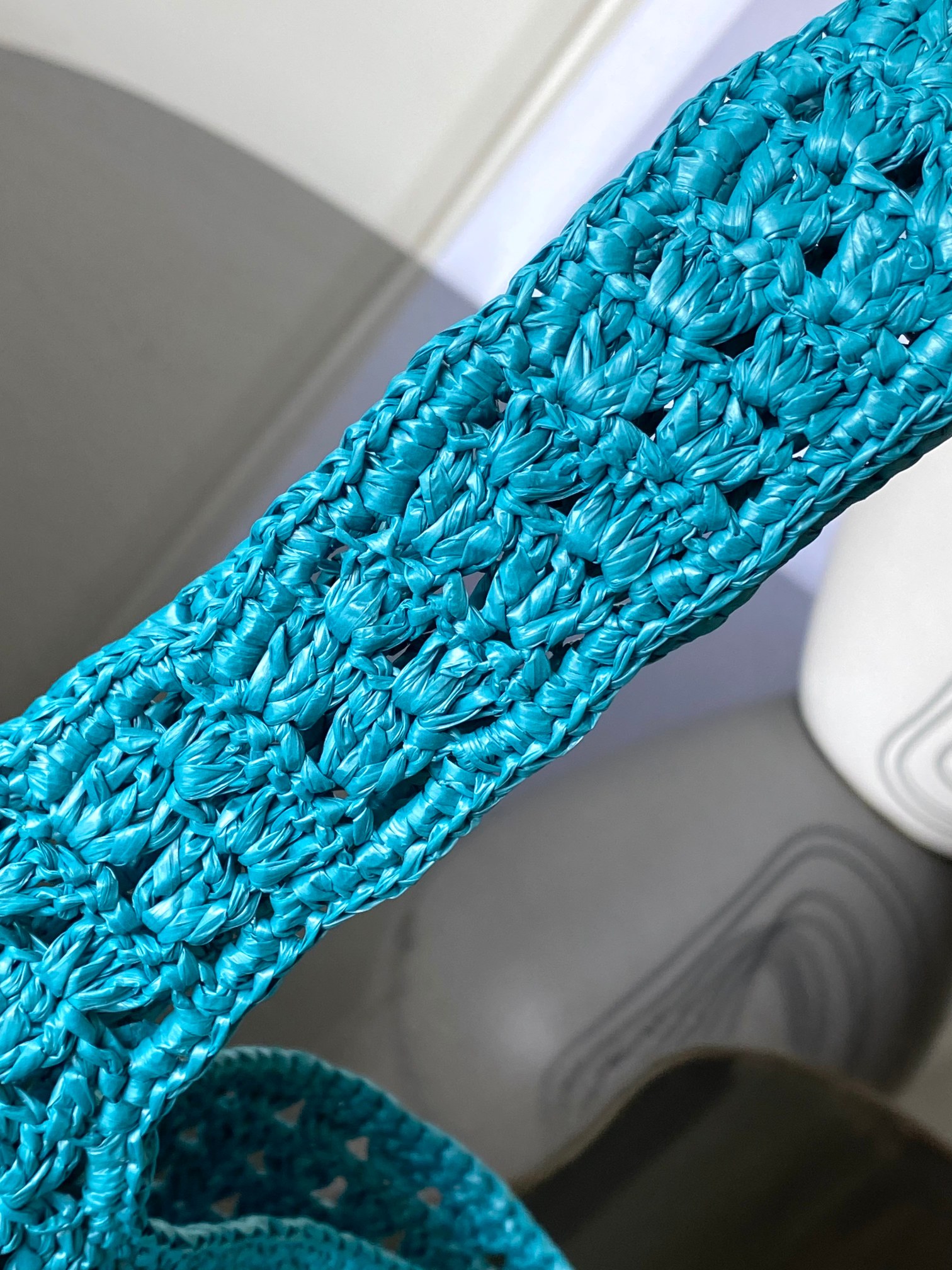 CELINE LARGE HOBO PANIER IN RAFFIA