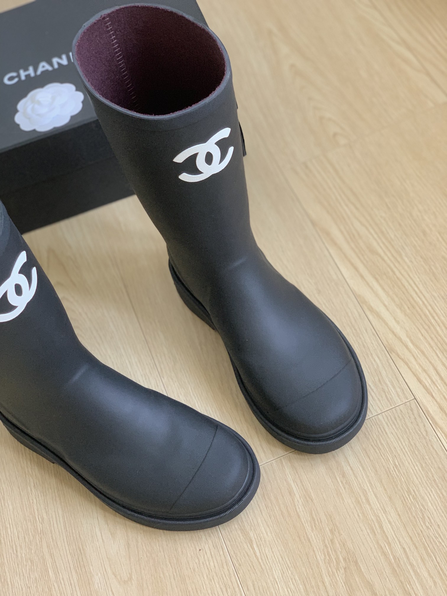 CHANEL Seamless Edition Rain Boots