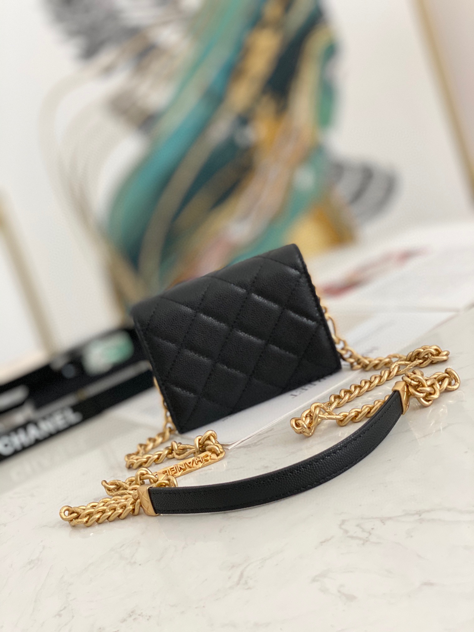 Chanel chain flap coin purse