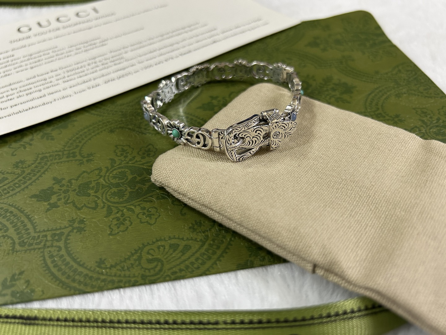 Gucci Turquoise Buckle Bracelet