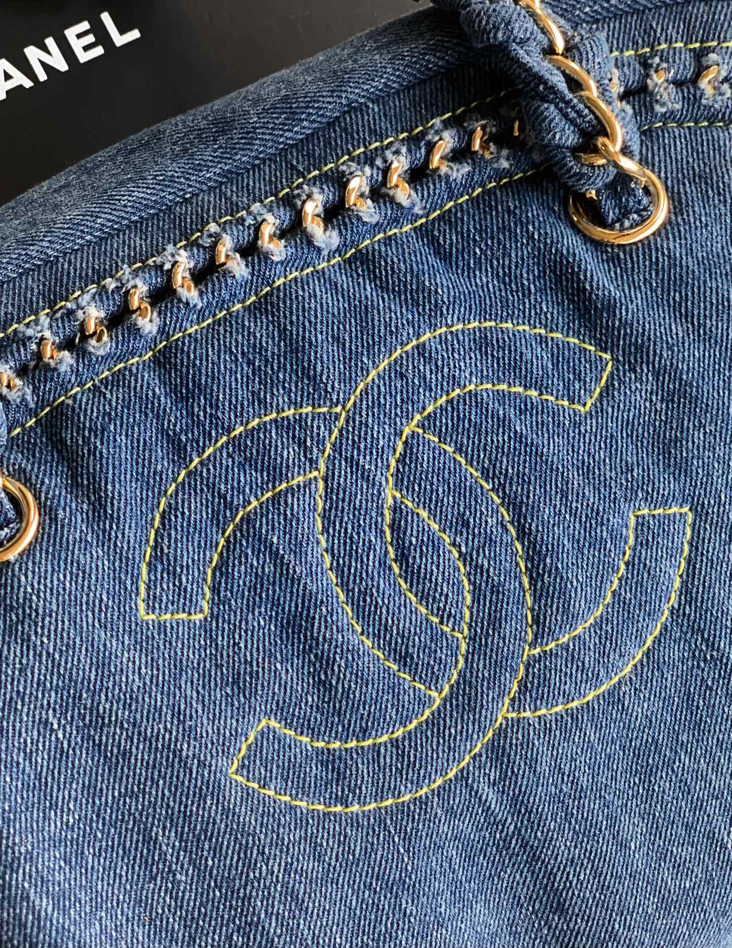 CHANEL Denim Bowling Bag