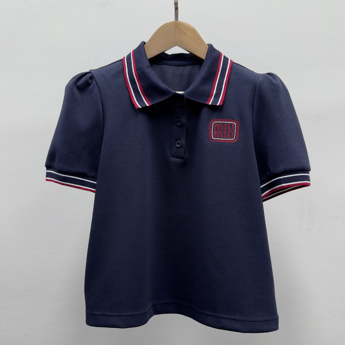 MIUMIU- Letter Embroidery Youthful Set-NAVY