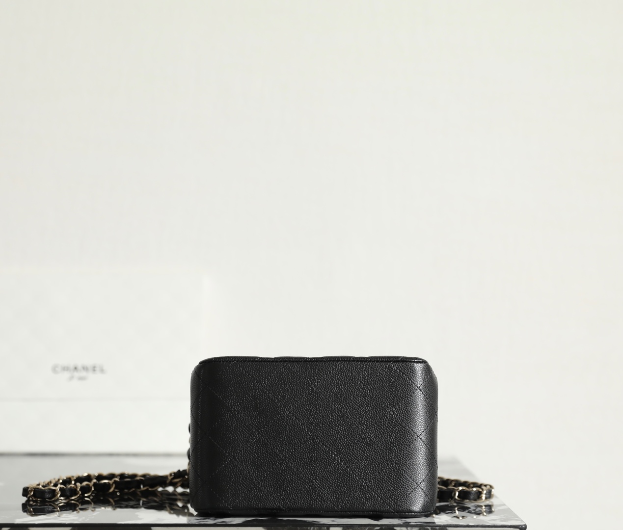 Chanel Mini Double Chain Tote Bucket Bag