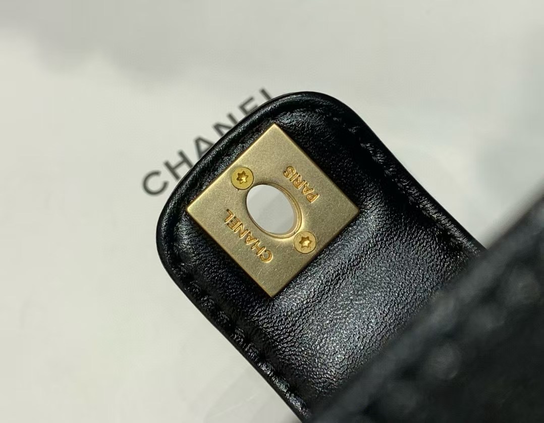 CHANEL Shiny Lambskin Cocodoc Top Handle Bag