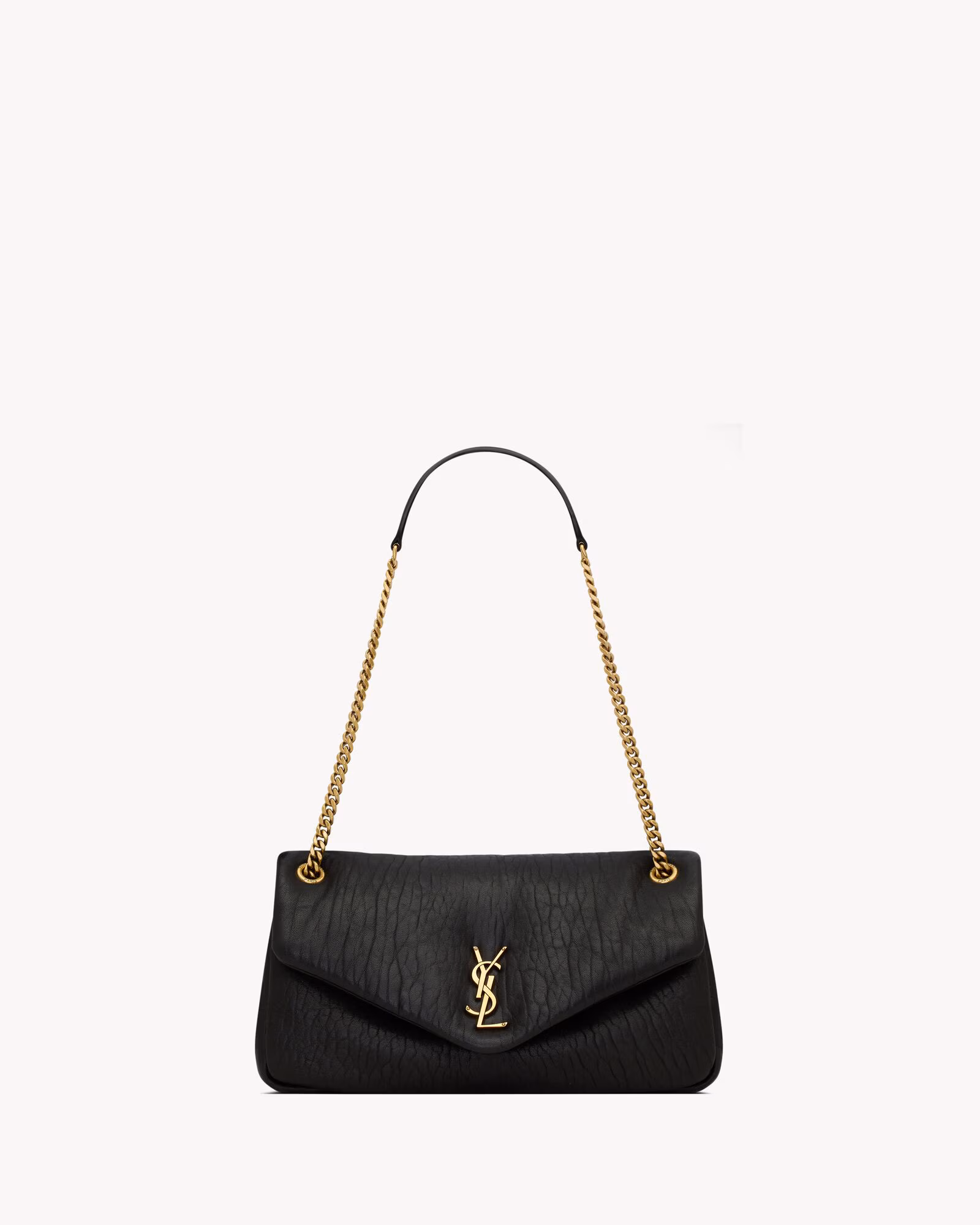 YSL-Calypso large in grained lambskin-BLack