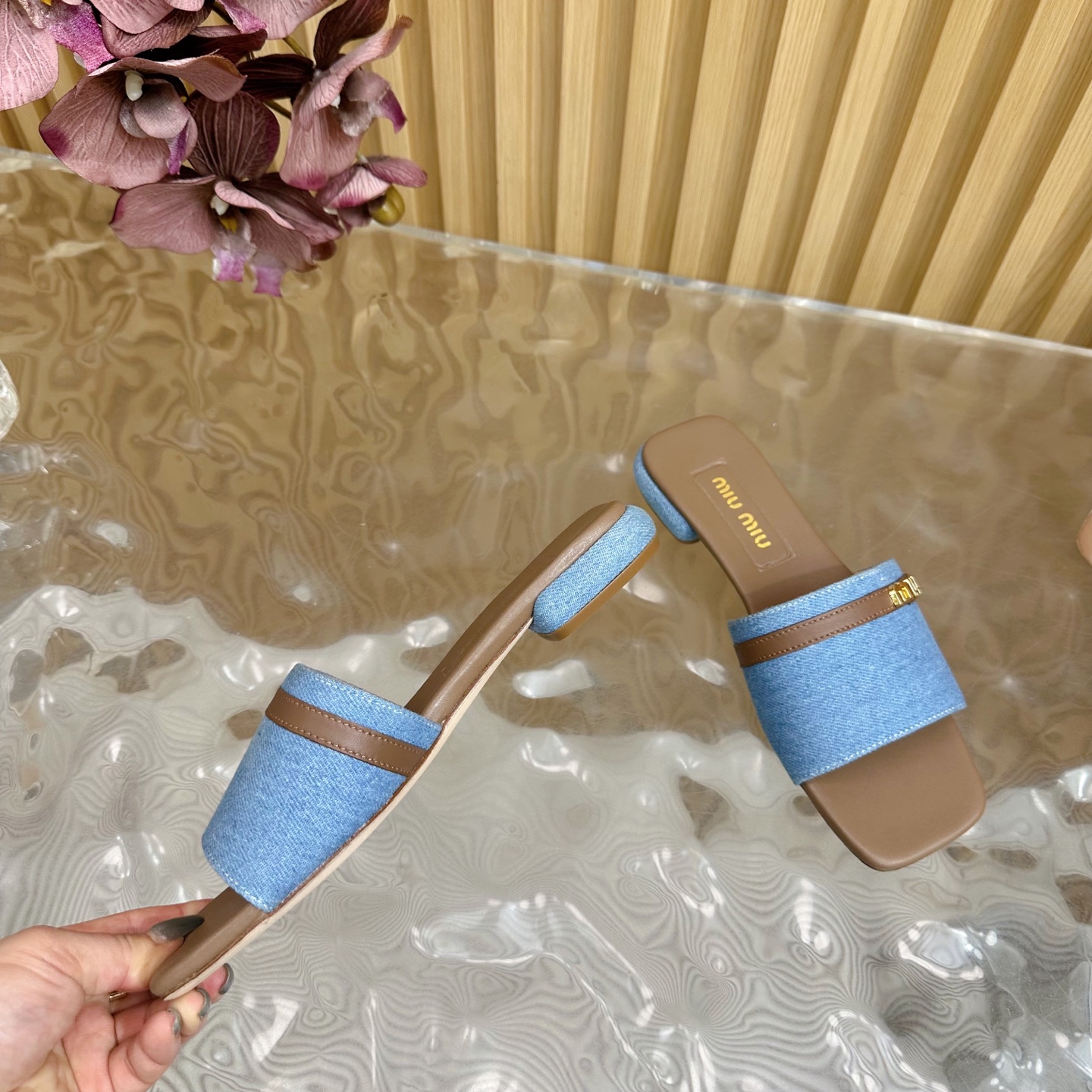 MIU MIU Bow-Embellished Slides