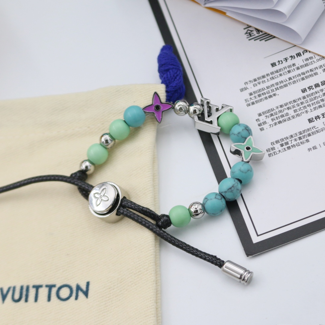 Louis Vuitton Beads Blue jewel round beads