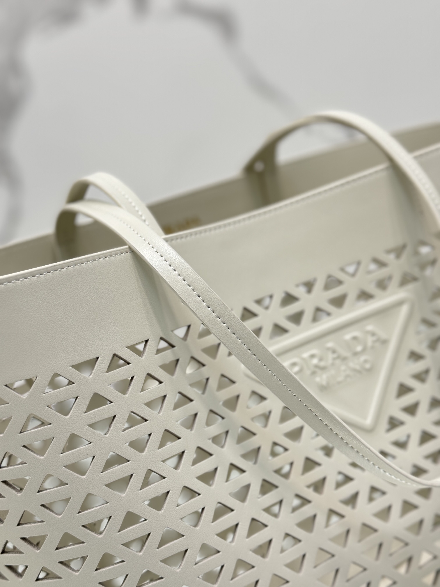 Prada-Laser-Cut Leather Tote Bag
