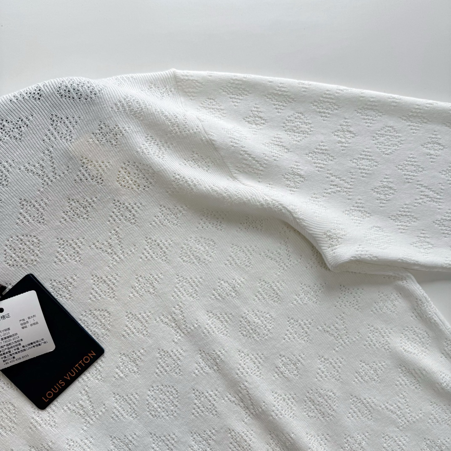 LV 1AGJHA Monogram Pointelle Cotton Pullover