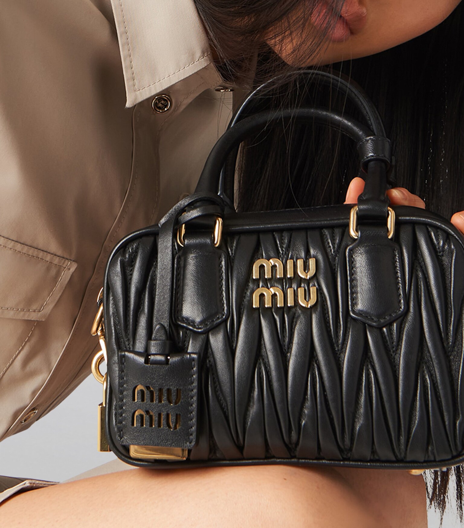 Miu Miu Matelassé nappa leather top-handle bag