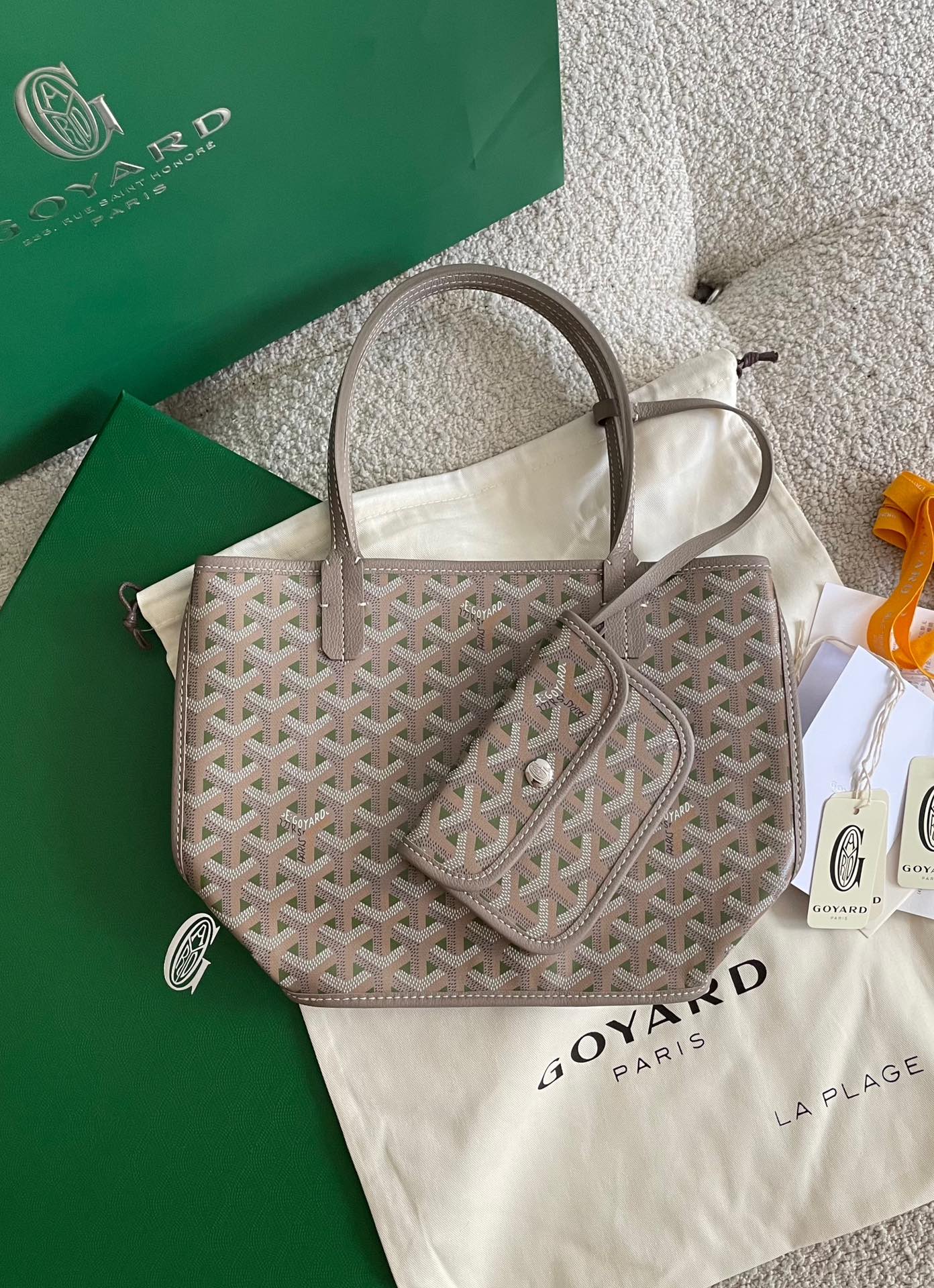 Shopping bag mini gray green