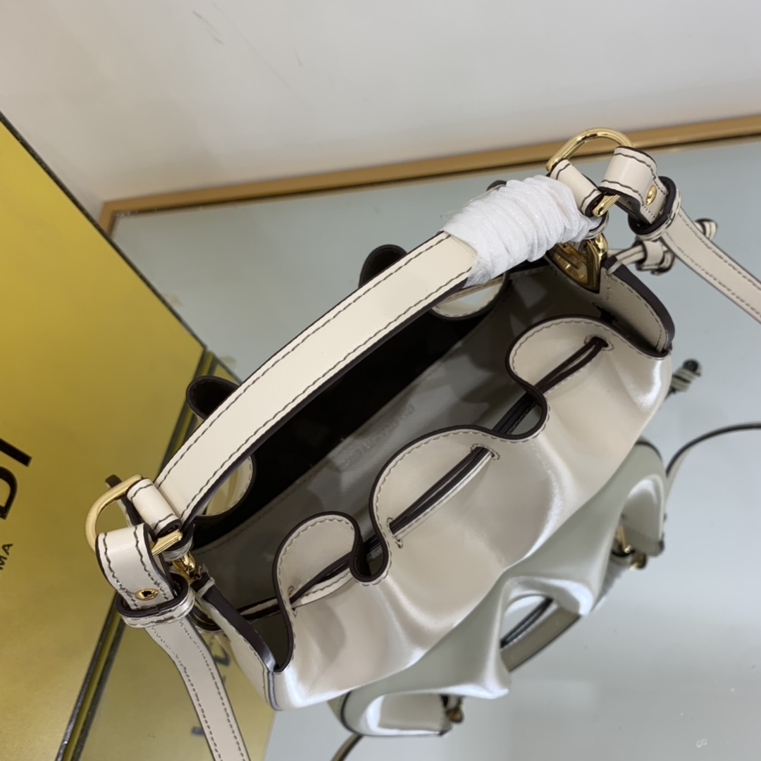 FENDI-White FF Fabric Mini Bag