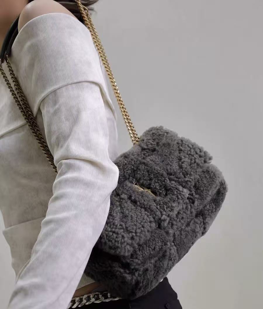 YSL JAMIE Lambskin & Shearling Combination