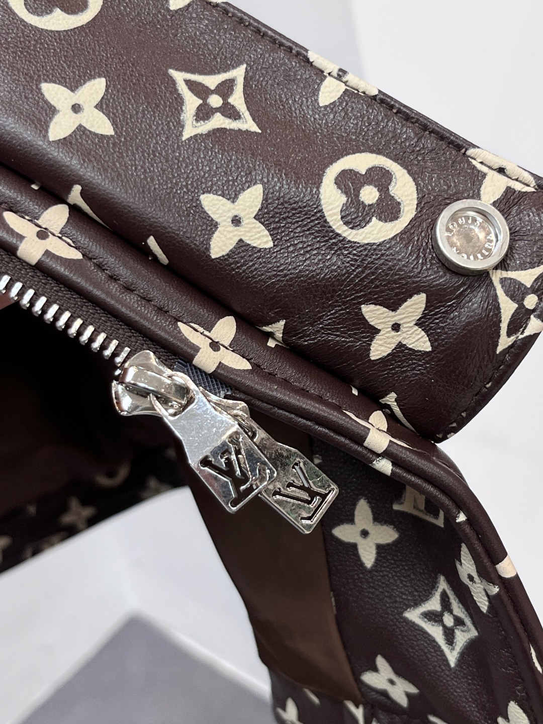 LV 1AIMZ0 Monogram Leather Parkaleopard