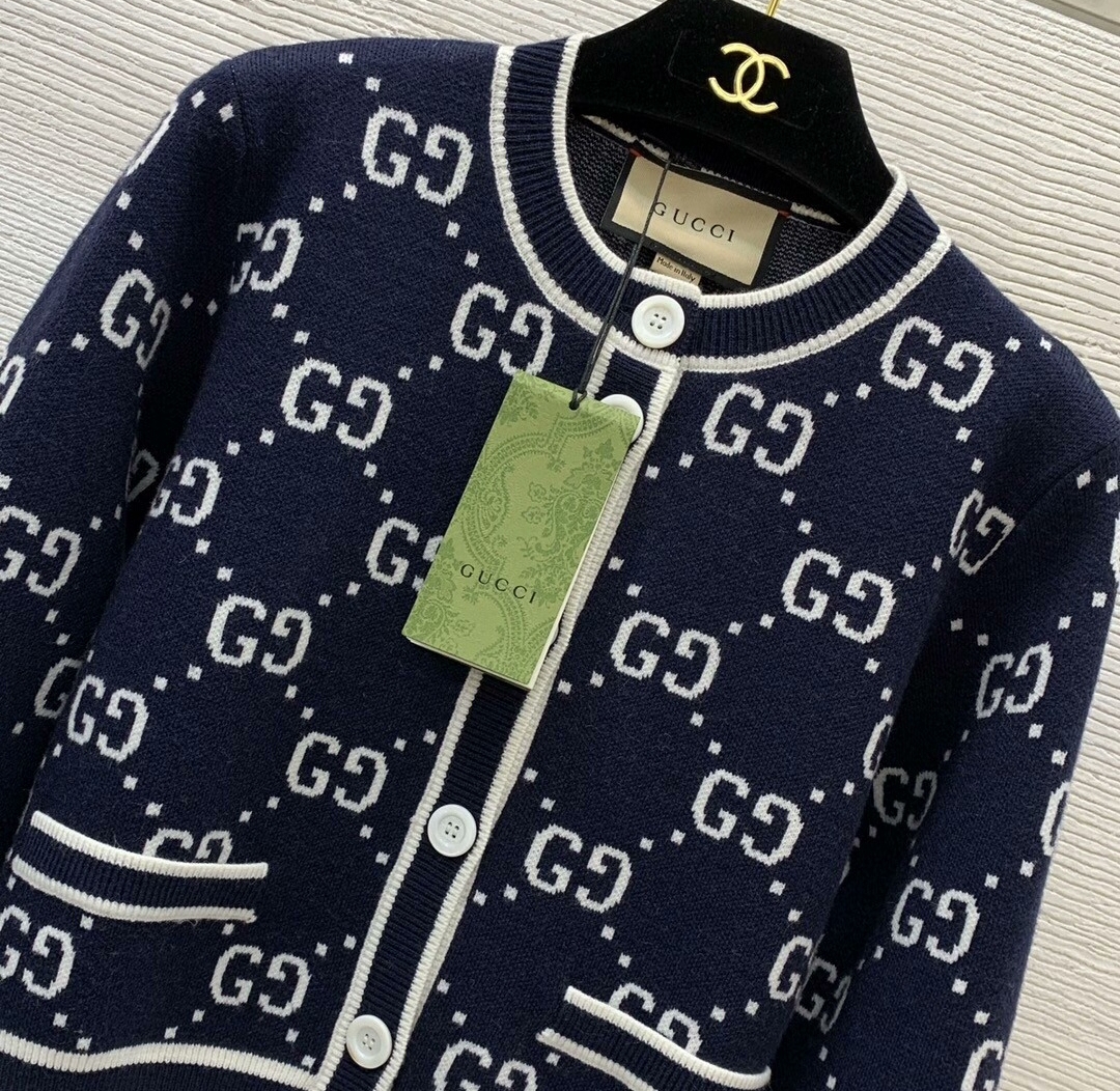 Gucci Wool Knit Cardigan Top
