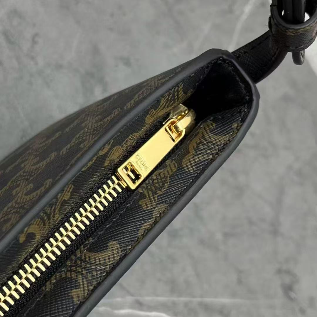 CELINE TINA SHOULDER BAG IN Triomphe canvas