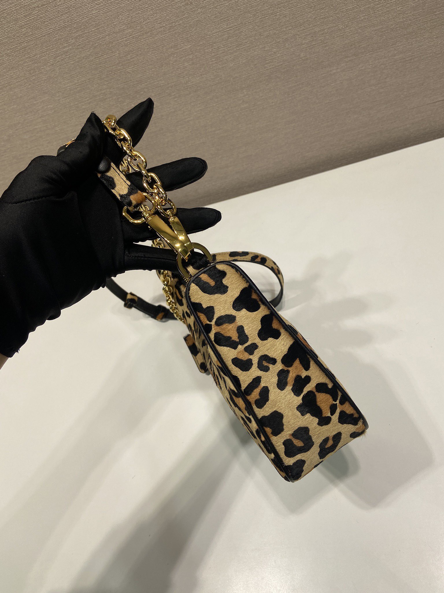 Prada Re-edition leopard Shoulder Bag in Leather