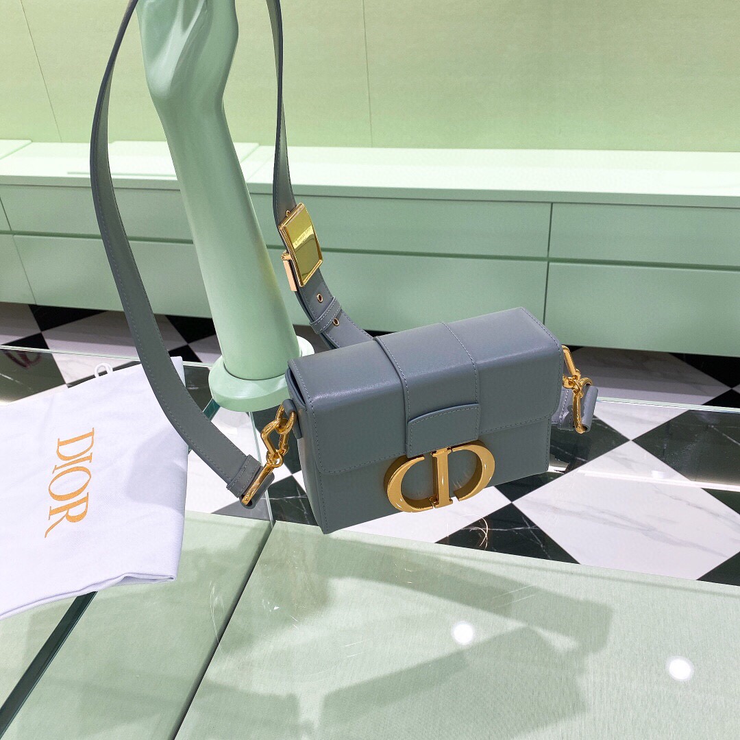 Dior 30 Montaigne Box Bag Grey Calfskin