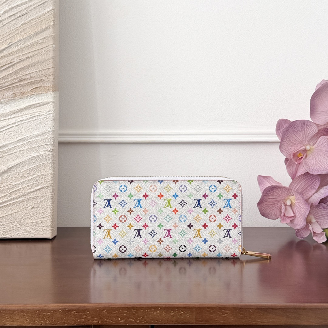 LOUIS VUITTON Long Wallet Purse M13922 Monogram multicolor canvas white Japan exclusive LV × TM Monogram Multicolor Zippy wallet