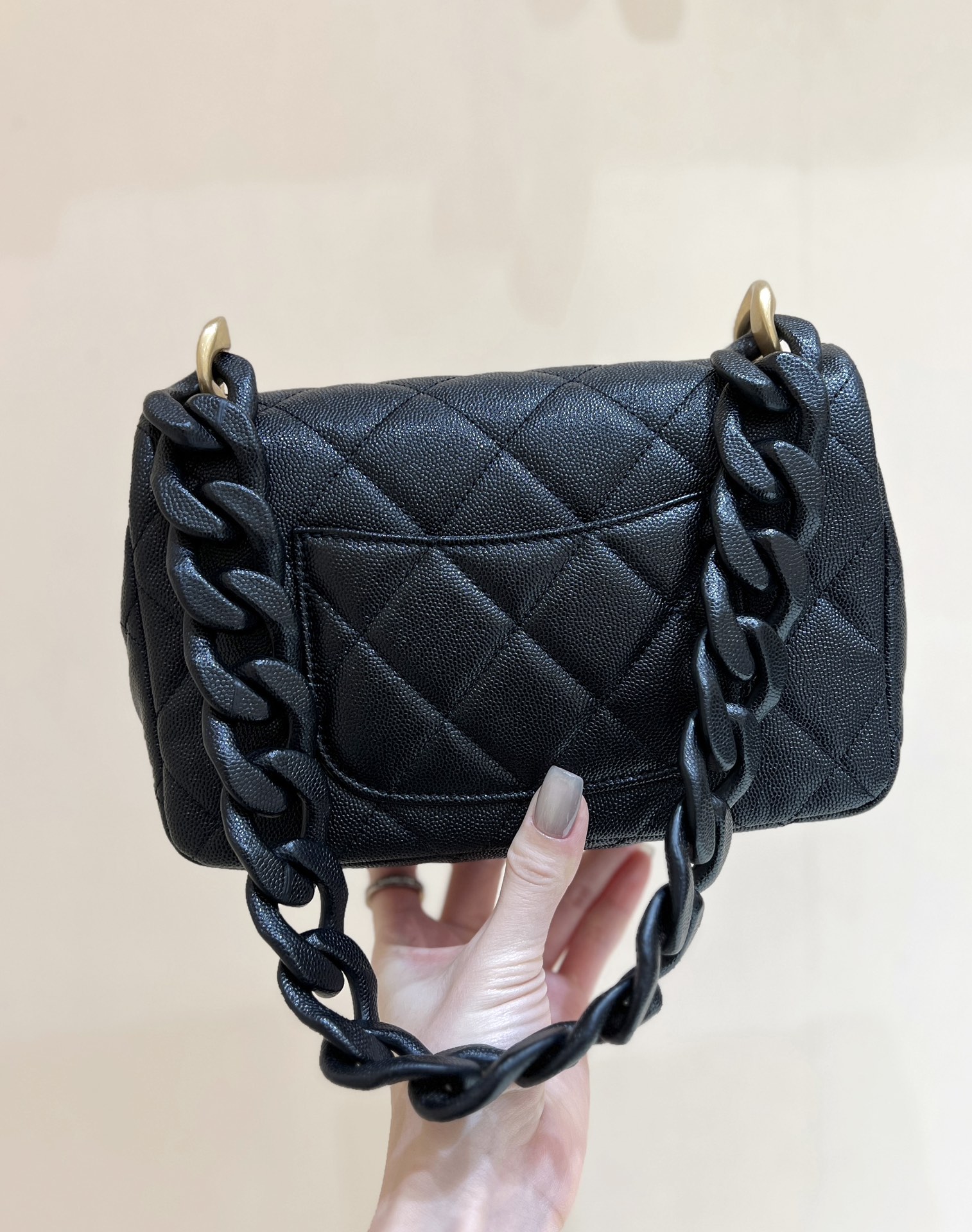 CHANEL 24P CF Bag in Caviar Calfskin with Bold Chain